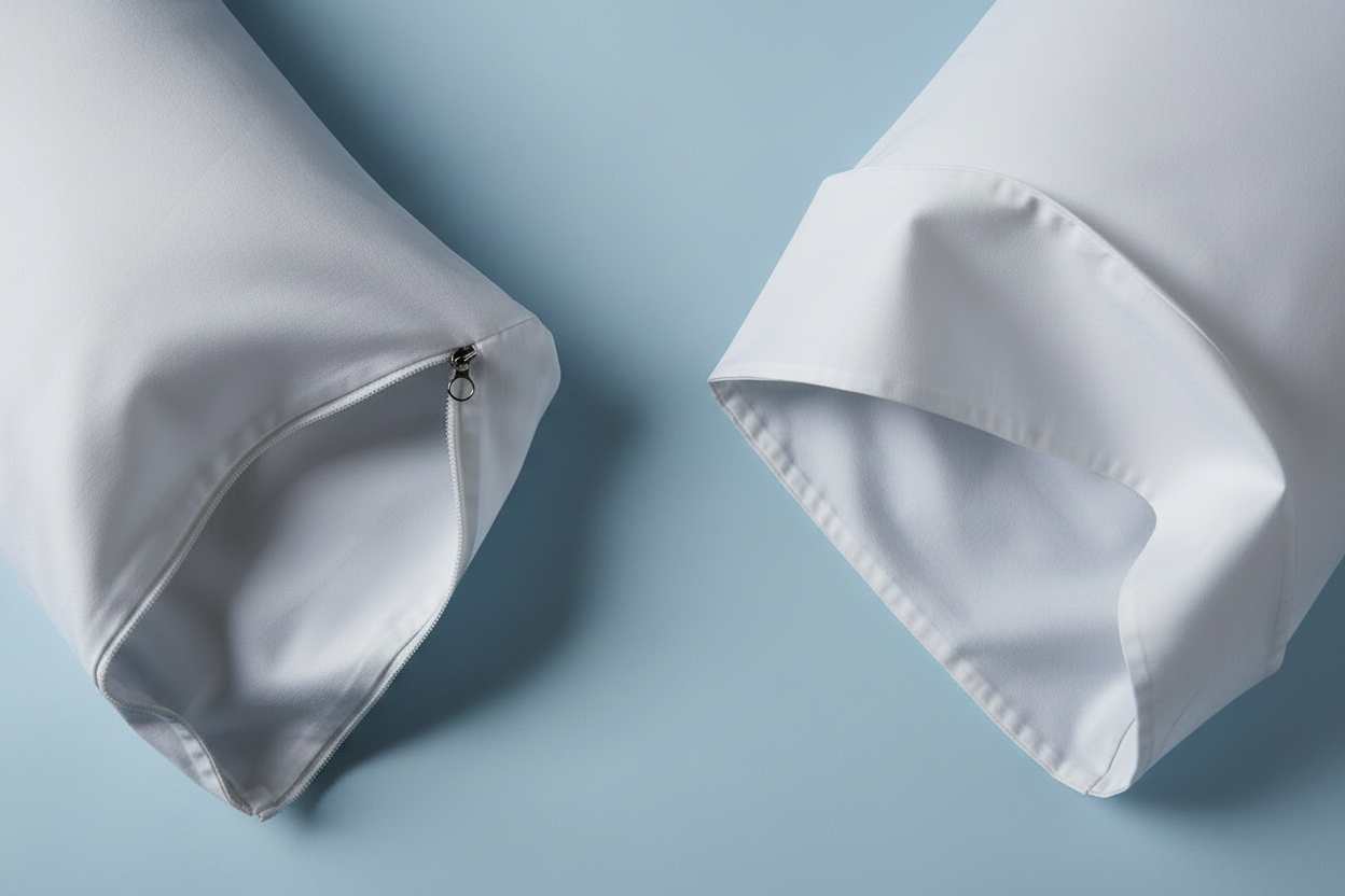 Zippered pillowcase vs standard pillowcase